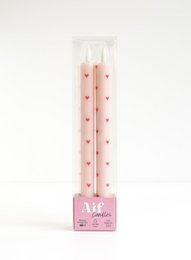 Led Pillar Candle Hearts Pink RC - Set di 2