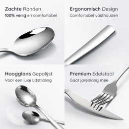 Besteckset Essential – 8 Personen / Silber 18.0 Edelstahl