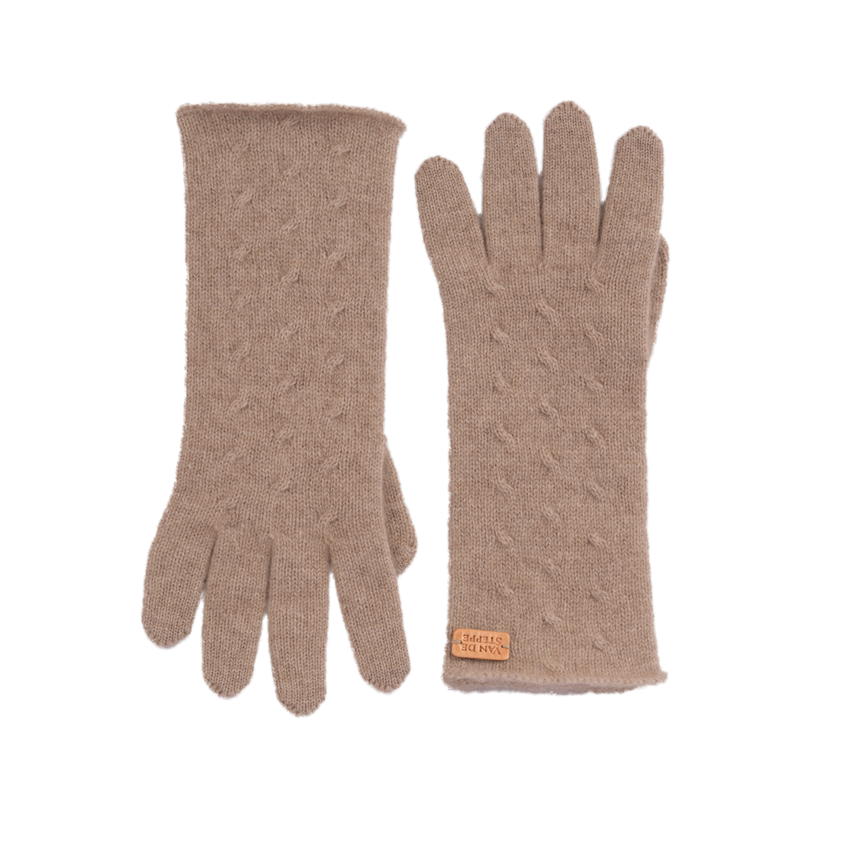 Wavy Knit Cashmere Gloves