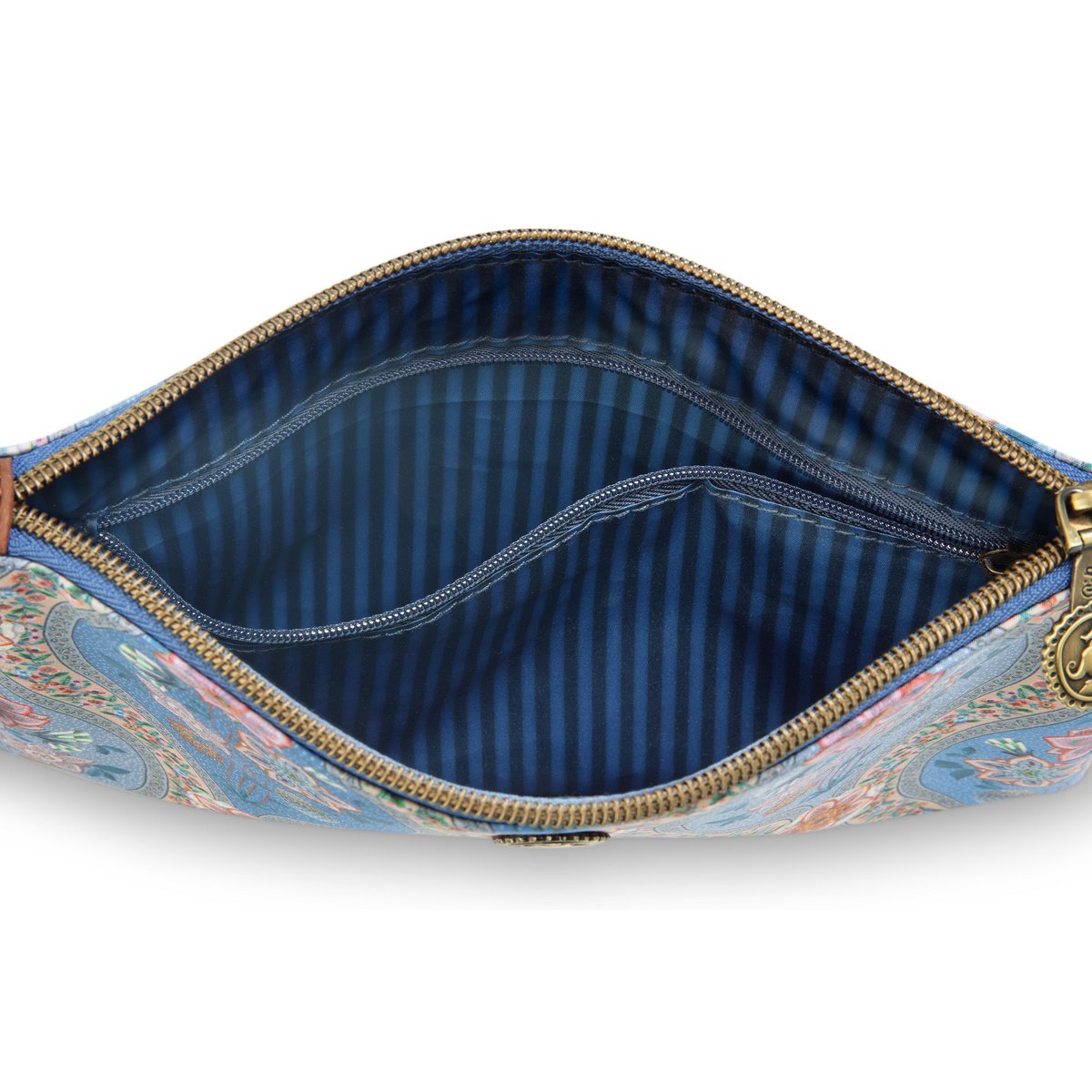 Charly Cosmetic Flat Pouch Medium Ornamento Blue 24x1x15.5cm