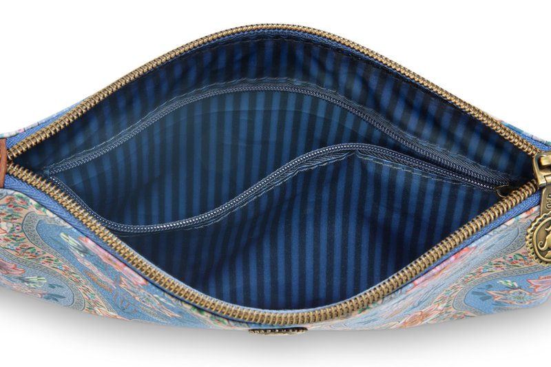 Charly Cosmetic Flat Pouch Medium Ornamento Blue 24x1x15.5cm