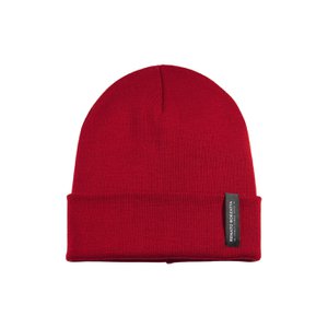 RB5005EB | Unisex Cap in Tubular Stockinette Knit CIMONE Wool Blend Made in Italy. Fire red colour. One size