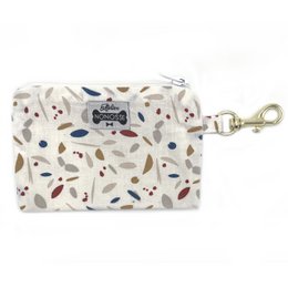 Zipped pouch "ROMEO" imp. terrazzo, a stylish and functional dog leash accessory featuring a terrazzo-inspired pattern in neutral tones.