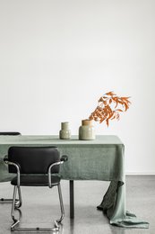 Hør dug Nordic Moss grøn (330x145 cm)