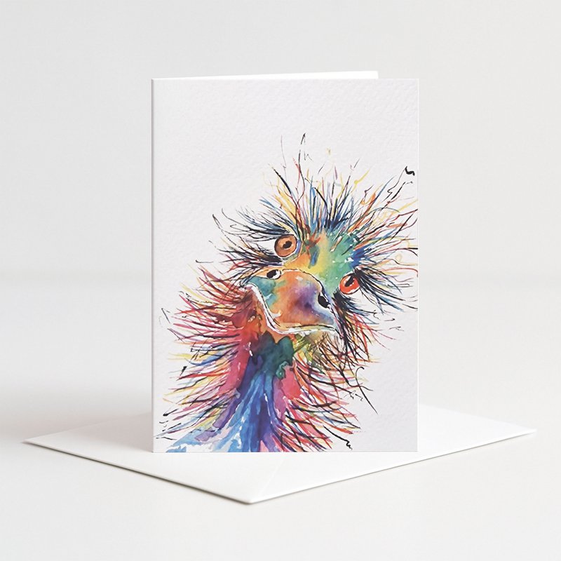 Kaart struisvogel kleur met envelop