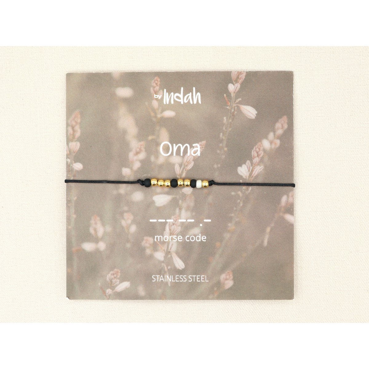 Morse code armband oma, roestvrij staal zilver of goud
