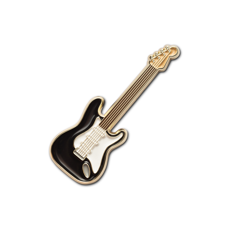 Pin esmaltado "Guitarra eléctrica negra"