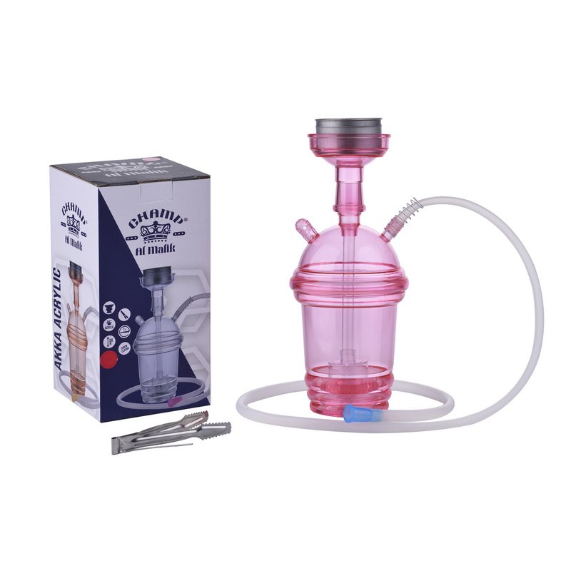 Shisha-Komplettset – ideal für Reisen, Strand, Festivals – Shisha mit Silikonschlauch, Zange, Wasserpfeife, komplettes modernes Acrylglas-Set