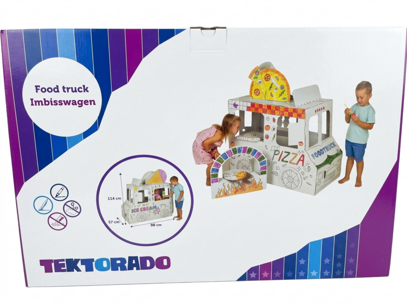 Legehus Food Truck Pap legehus til børn – DIY Construction & Coloring 3+