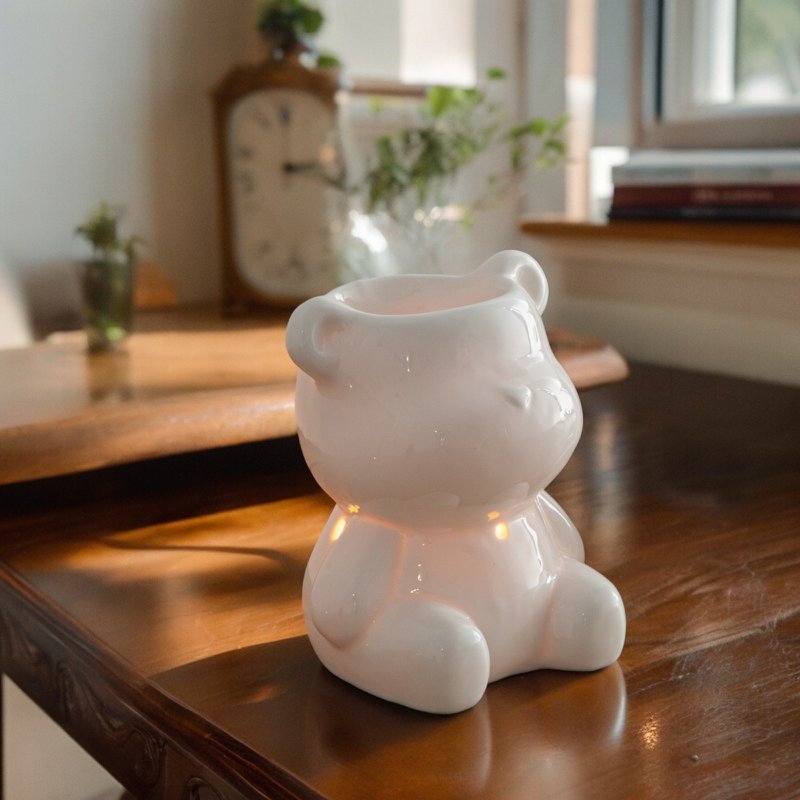 Céramy Series Parfumebrænder – Teddy – Lakeret keramisk lysestage – Spredning af duftvoks, æteriske olier – Dekorativ gaveidé