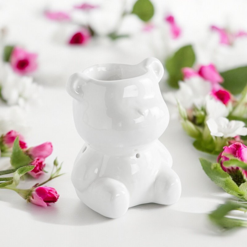 Céramy Series Parfumebrænder – Teddy – Lakeret keramisk lysestage – Spredning af duftvoks, æteriske olier – Dekorativ gaveidé