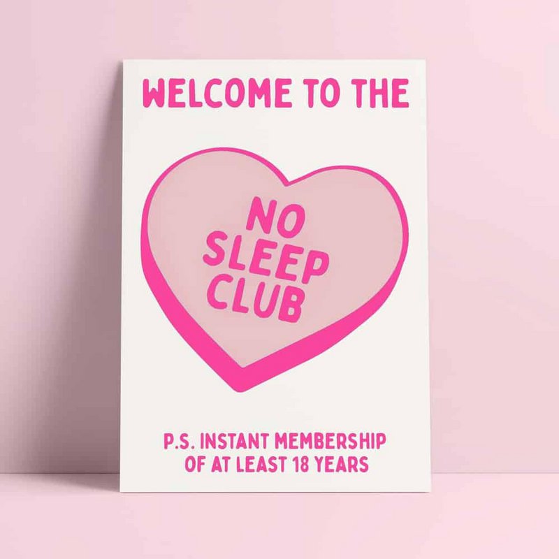 Riso print No sleep club rosa