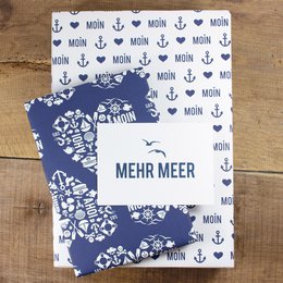 Maritiem inpakpapier Nordic by Heart gemaakt van gerecycled papier