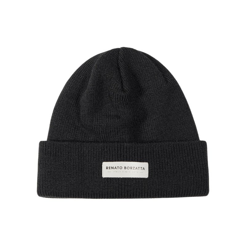 RB5001A | Monviso double -layer jersey beeh Mixed wool Made in Italy. Black color - single size