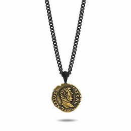 collar con colgante de moneda de oro