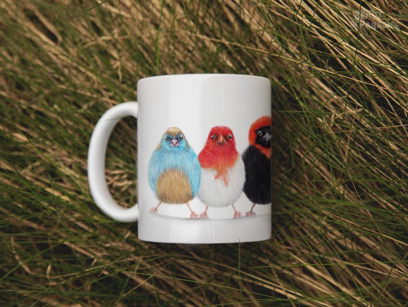 Ceramic Mug, African Birds, Funny Mugs, Animal Mug