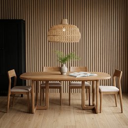Sedia da pranzo in teak Freya - Crema