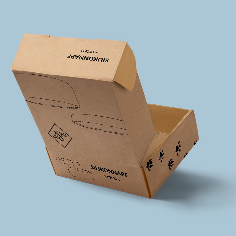 ne&no®  Silkon Futternapf mit Deckel - 3 in 1 für Hunde und Katzen