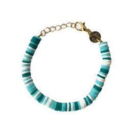  Colorful beaded anklet in various shades of green, including emerald, olive, and mint. Features a mix of round and faceted beads for a textured look. Adjustable length with a lobster clasp closure.