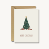 Kerstkaart met envelop - Merry Christmas tree