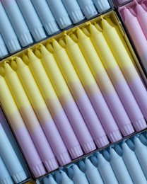 Bougies coniques - bicolores/pastel