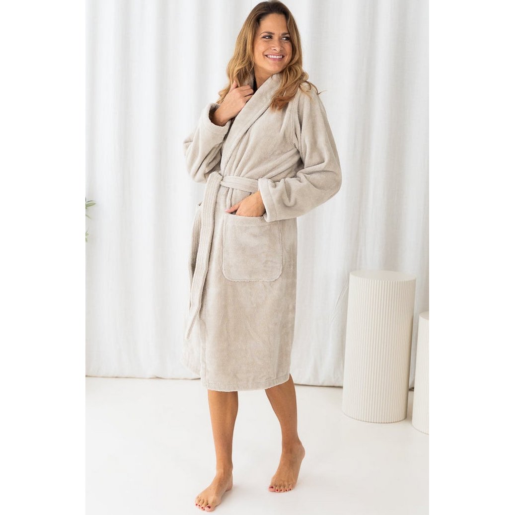 Teddy-Bademantel Beige