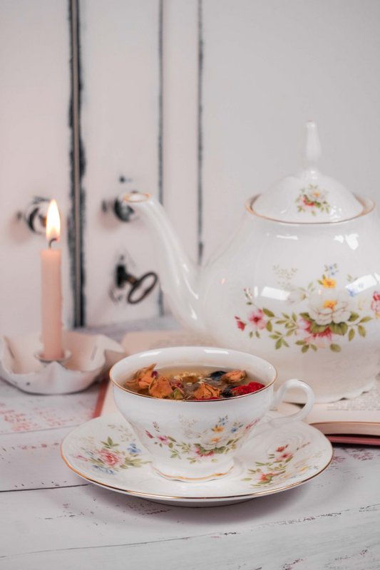 Tazza con piattino Giardino inglese 180 ml Isabelle Rose