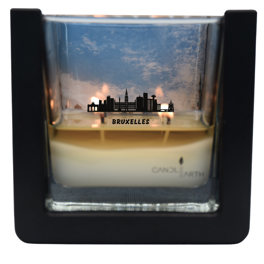 Bougie surprise parfumée - Cities - Bruxelles - 235 gr à la cire végan