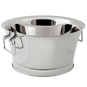 EDZARD champagne cooler Samu, double-walled, with handles, high-gloss polished stainless steel, H 25 cm, ø 48 cm