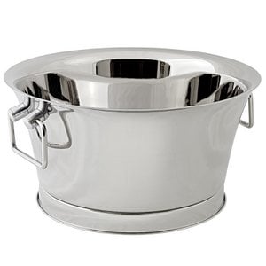 EDZARD champagne cooler Samu, double-walled, with handles, high-gloss polished stainless steel, H 25 cm, ø 48 cm