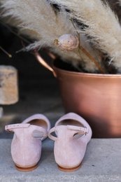 Bailarinas de ante hechas a mano para mujer - Grace - rosa empolvado 35-42
