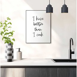 Gerahmtes Bild  Cooking Kisses 40x30