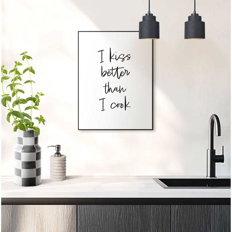 Gerahmtes Bild  Cooking Kisses 40x30