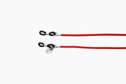 Red glasses strap with CHILI text, adjustable, durable nylon material, suitable for sunglasses.