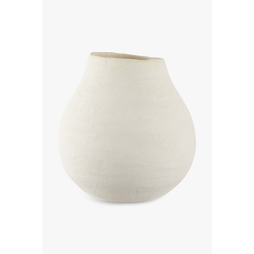 Handmade vase Cleo from Portuguese ceramics matt ecru 16 x 17 cm