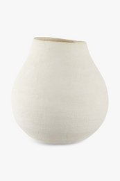 Handmade vase Cleo from Portuguese ceramics matt ecru 16 x 17 cm