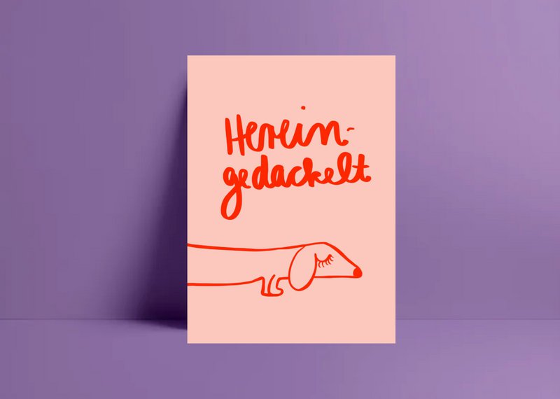 Postkarte „ Hereingedackelt „
