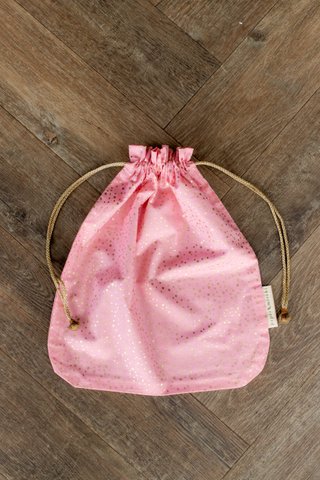 Stoffgeschenktüten Double Drawstring - Luxe Gold Collection - Marshmallow / Konfetti