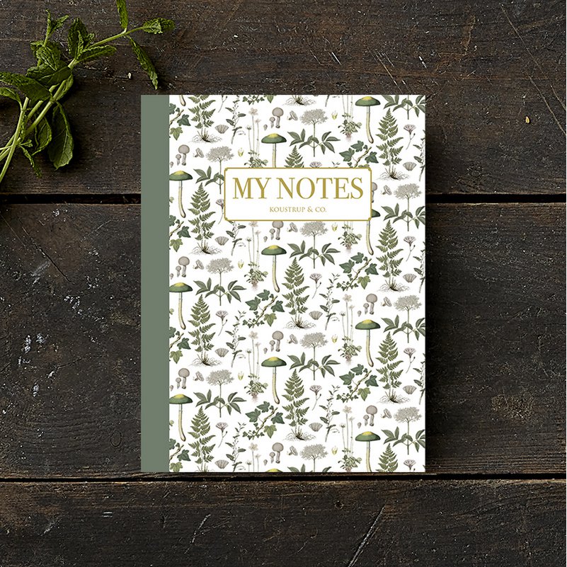 Notizheft - Grünes Blumenmuster