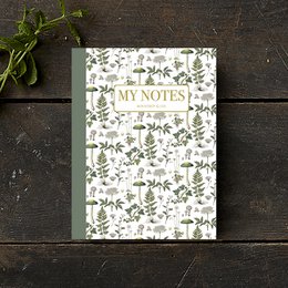 Note Booklet - Zielony wzór kwiatowy