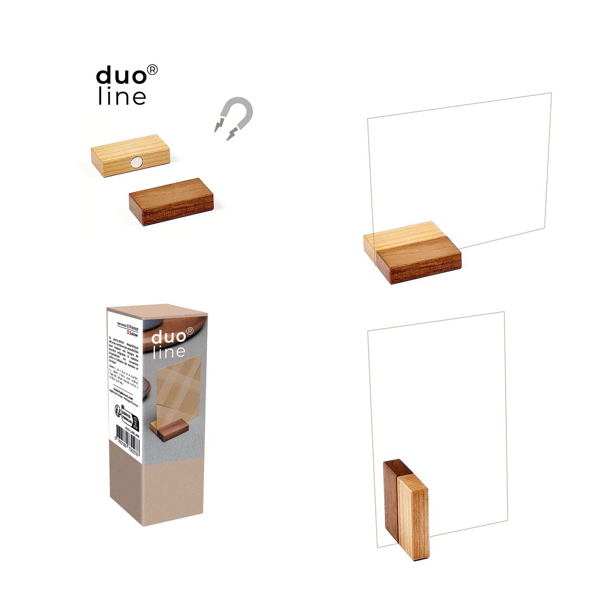 duo® line – magnetischer Fotohalter in 2 Holzarten