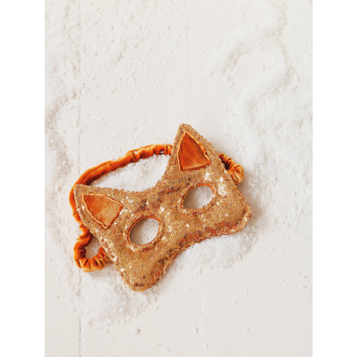 Máscara de gato "Lentejuelas Doradas"