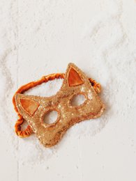 Máscara de gato "Lentejuelas Doradas"