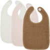 Velcro bib terry cloth Offwhite/Soft Pink/toffee