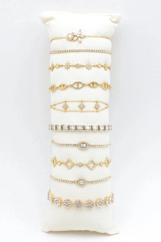 Lot de 8 bracelets chaîne à motifs délicats