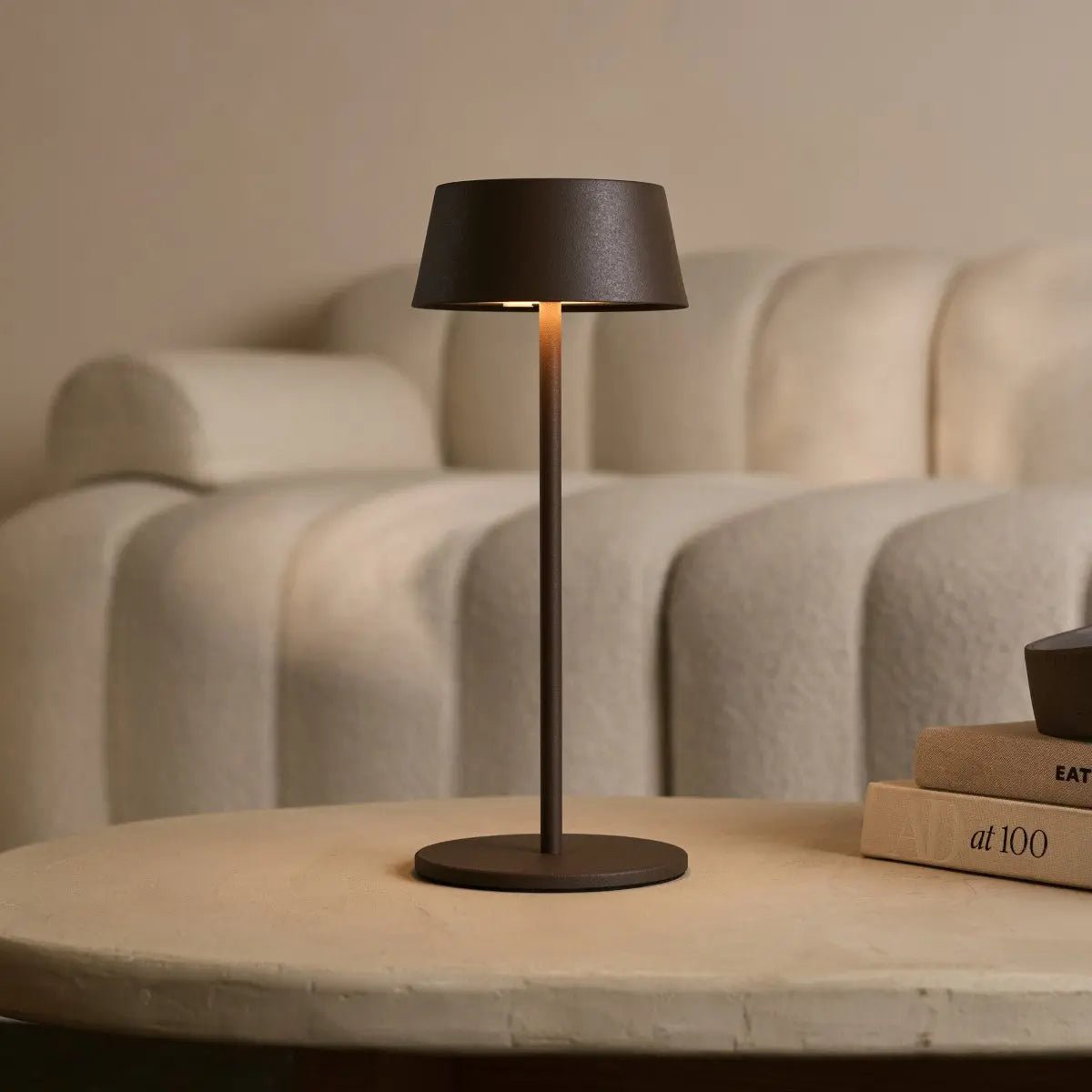 Hugo Mocha Brown Rechargeable Table Lamp