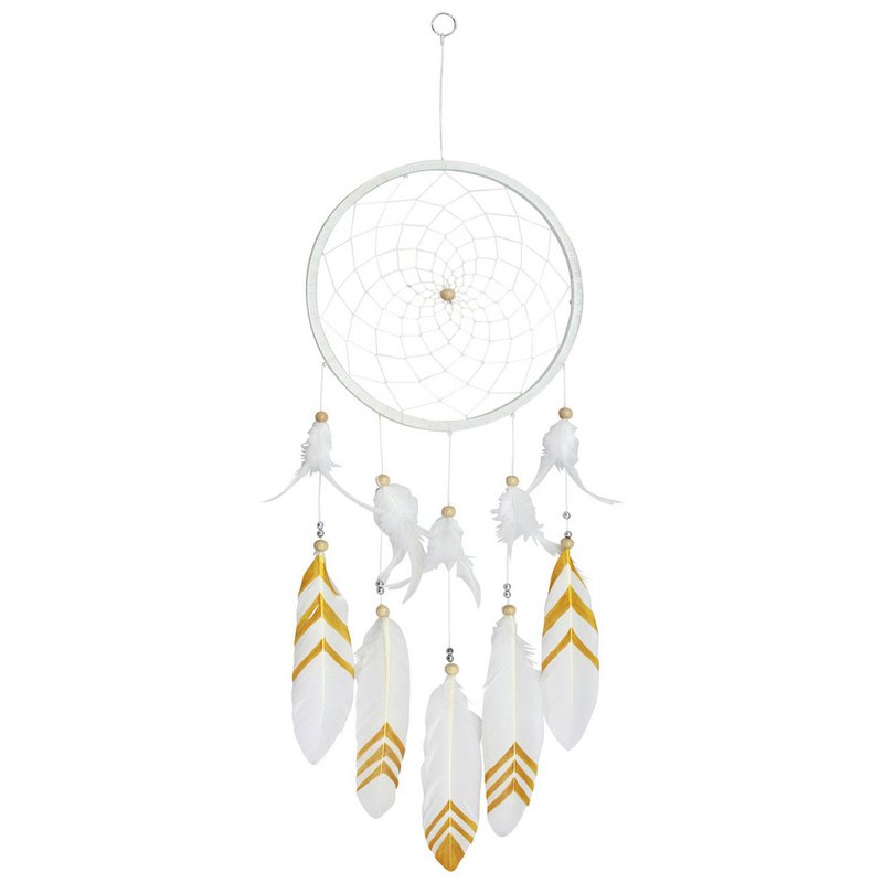 Window decoration dream catcher white gold 22cm