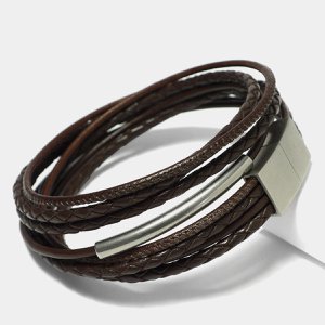 Leather Star DW77 - men's bracelet made of braided leather and nappa leather
