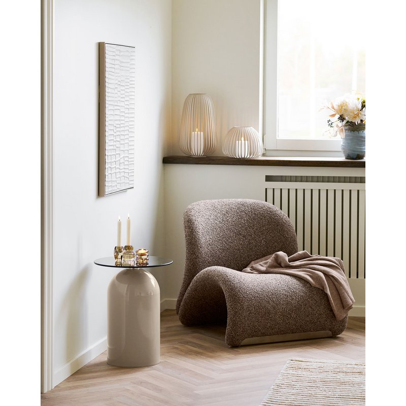Stoense Lantaarn, metaal, beige, ø25x19 cm