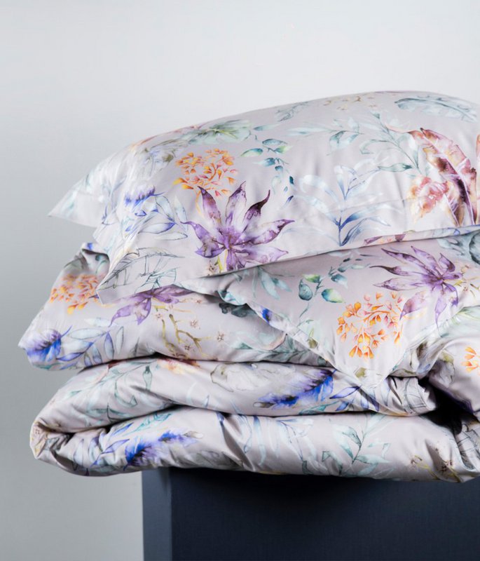 Completo biancheria da letto in rasatello Flora Costera Almond